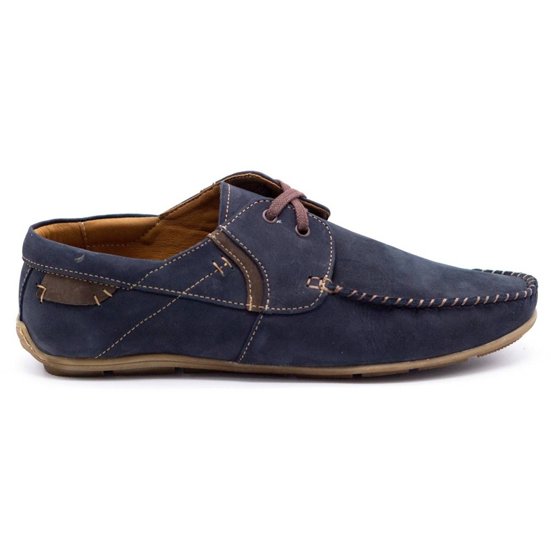 Olivier Mocassins homme cuir 297 bleu marine brun