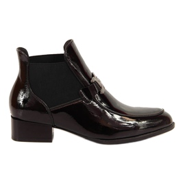 Bottines Chelsea laquées noires Potocki noires pour femme