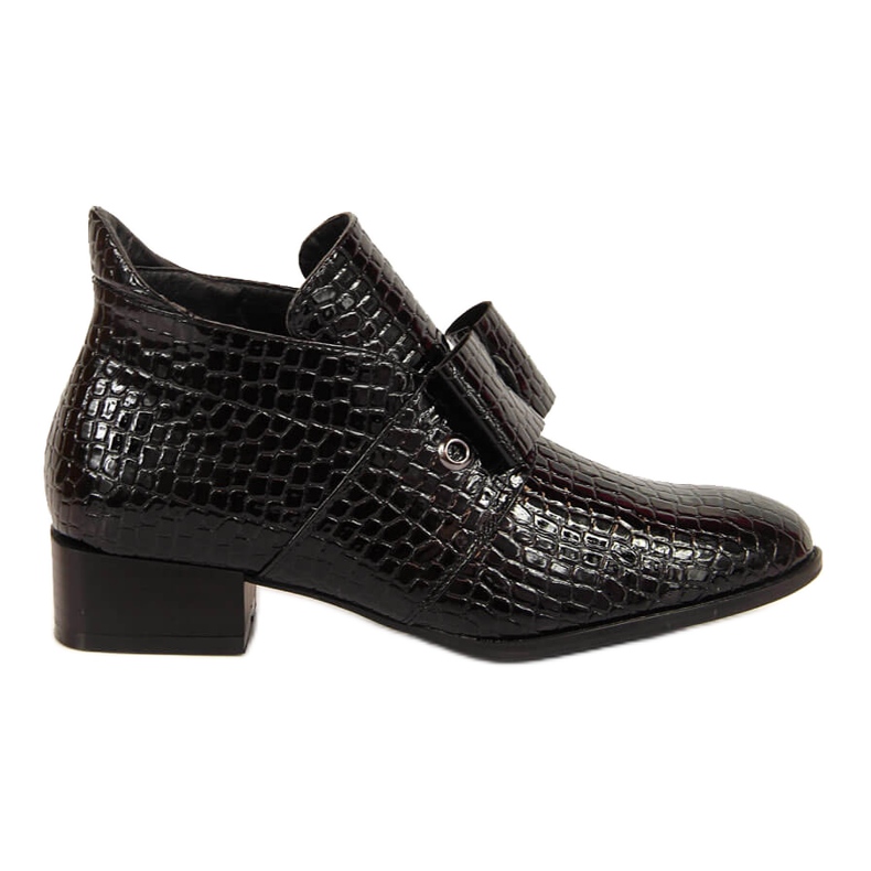 Boots femme Bottines Jodhpur avec nœud Potocki noir laqué le noir