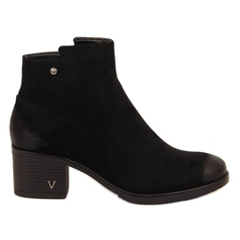 Bottes pour femmes sur le poteau éco-daim noir Potocki le noir