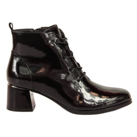 Bottes pour femmes isolées à lacets laquées noires Potocki le noir