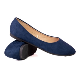 W. Potocki Ballerines Potocki bleu marine pour femme en daim écologique