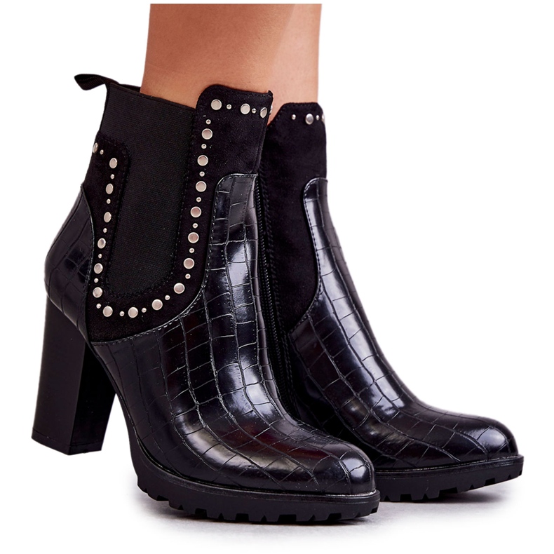 PG1 Bottes de serpent noires Wissey Snake sur un poteau le noir PG1 Bottes de serpent noires Wissey Snake sur un poteau le noir