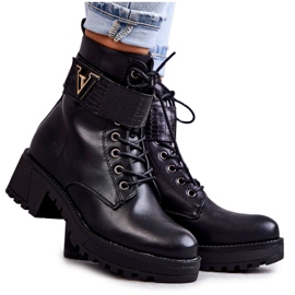 PG1 Bottes En Cuir Avec Réchauffement Ramsey Noir Avec Fermeture Éclair