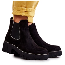 PG1 Bottes femme Black Afaries à clous le noir