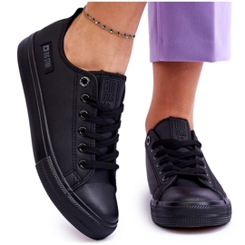 Baskets basses en cuir pour femmes Big Star KK274011 Noir