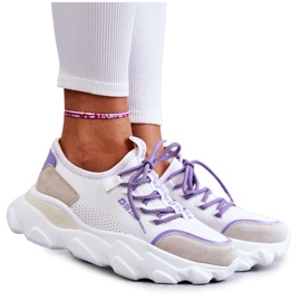 Baskets Femme Memory Foam System Big Star KK274029 Blanc blanche violet