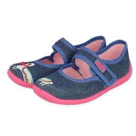 Befado chaussons enfants avec Velcro 955X014 bleu marine
