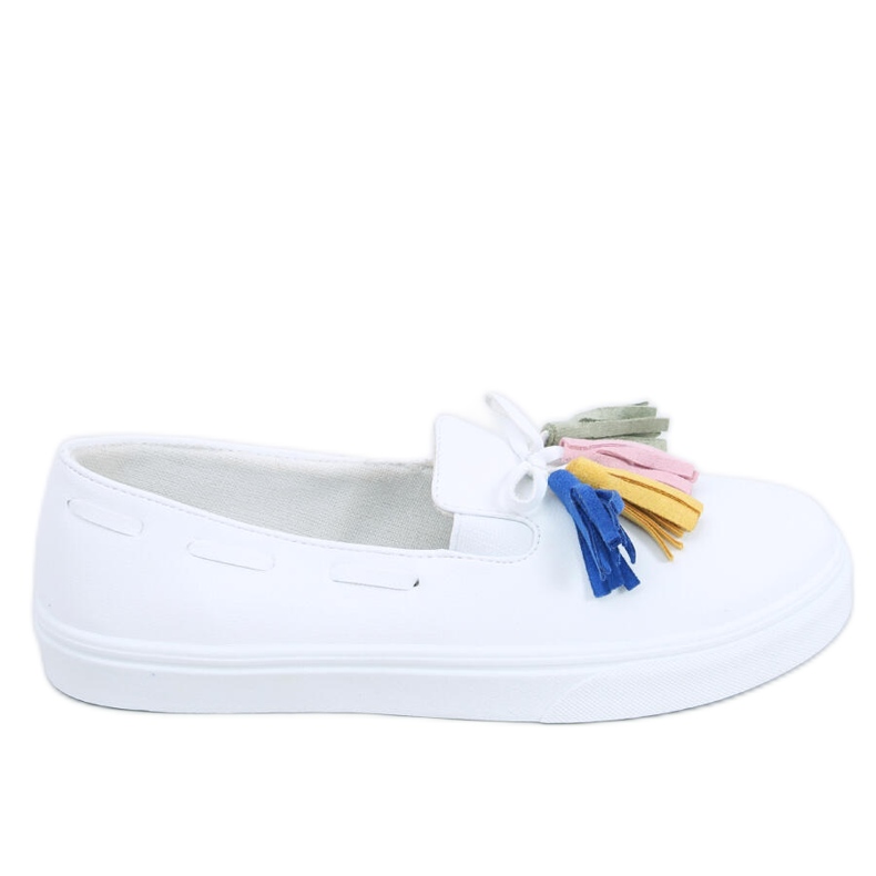 PA1 Baskets Fall à franges Salma Blanc blanche