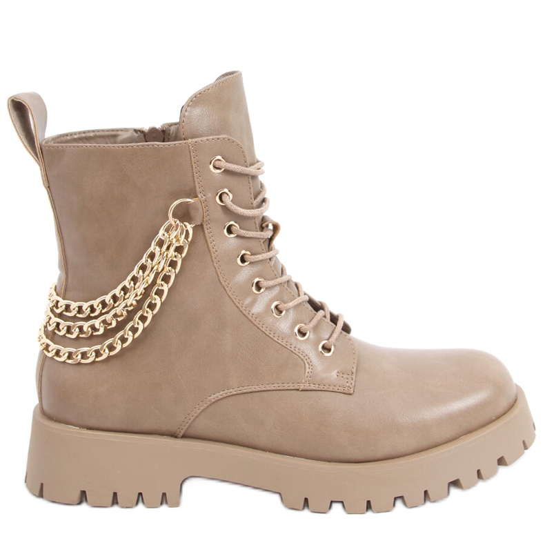 PA1 Boots boots à chaines Tokio Kaki beige PA1 Boots boots à chaines Tokio Kaki beige