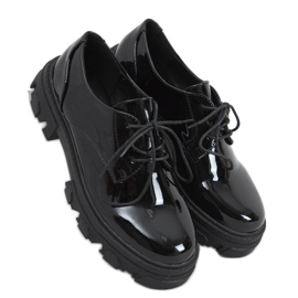 PA1 Tekla Black Shing mocassins à lacets le noir