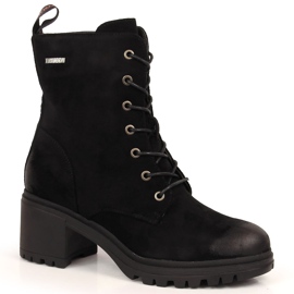 Bottes en daim Vinceza noires sur le poteau le noir
