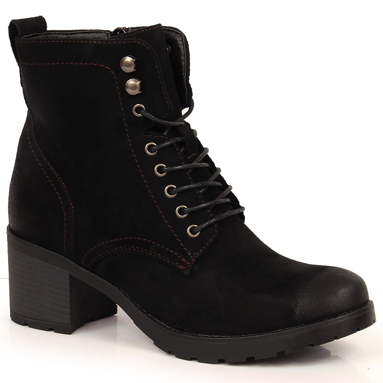 Bottes en daim isolées femme Potocki noires le noir