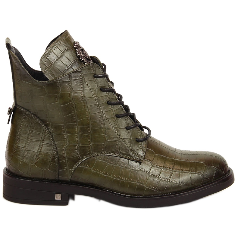 Bottines Potocki Warm Crocodile Vert Femme