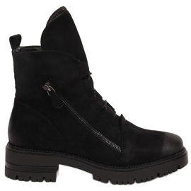 Bottes noires pour femmes avec une fermeture éclair, Potocki le noir
