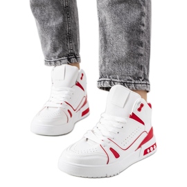 Baskets montantes rouges Grandis blanc