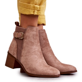 Boots Daim On A Post Marron Vannes brun