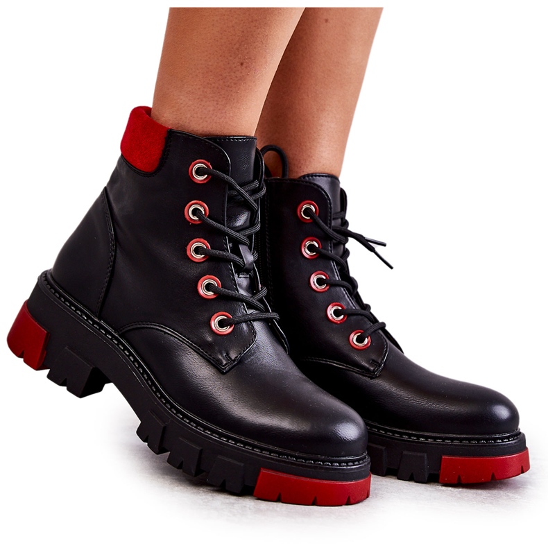 PG1 Bottes en cuir Workers On Black Messa Zipper le noir