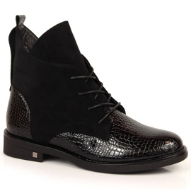 Bottes crocodile isolé Potocki W WOL88A noir le noir