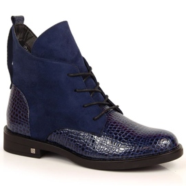 Boots crocodile isolées Potocki W WOL88B bleu marine