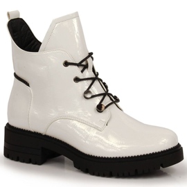 Bottes laquées chaudes Potocki W WOL89B blanc blanche