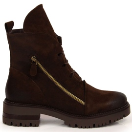 Bottes avec une fermeture éclair isolées Potocki W WOL94B marron brun
