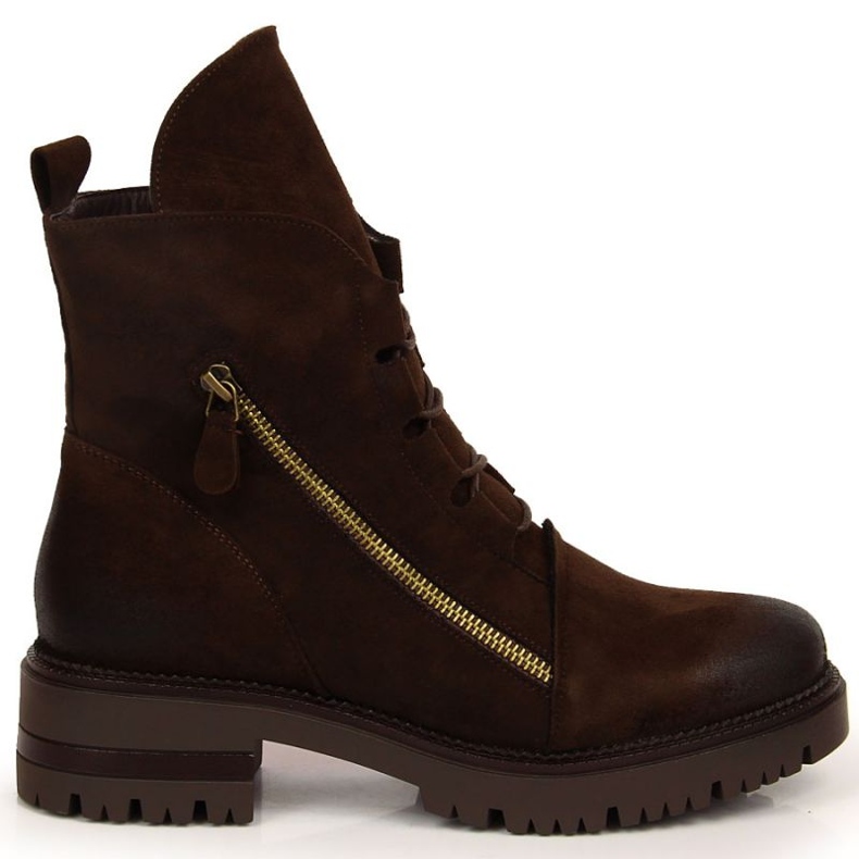 Bottes avec une fermeture éclair isolées Potocki W WOL94B marron brun