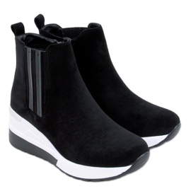 Bottes compensées noires Stock le noir