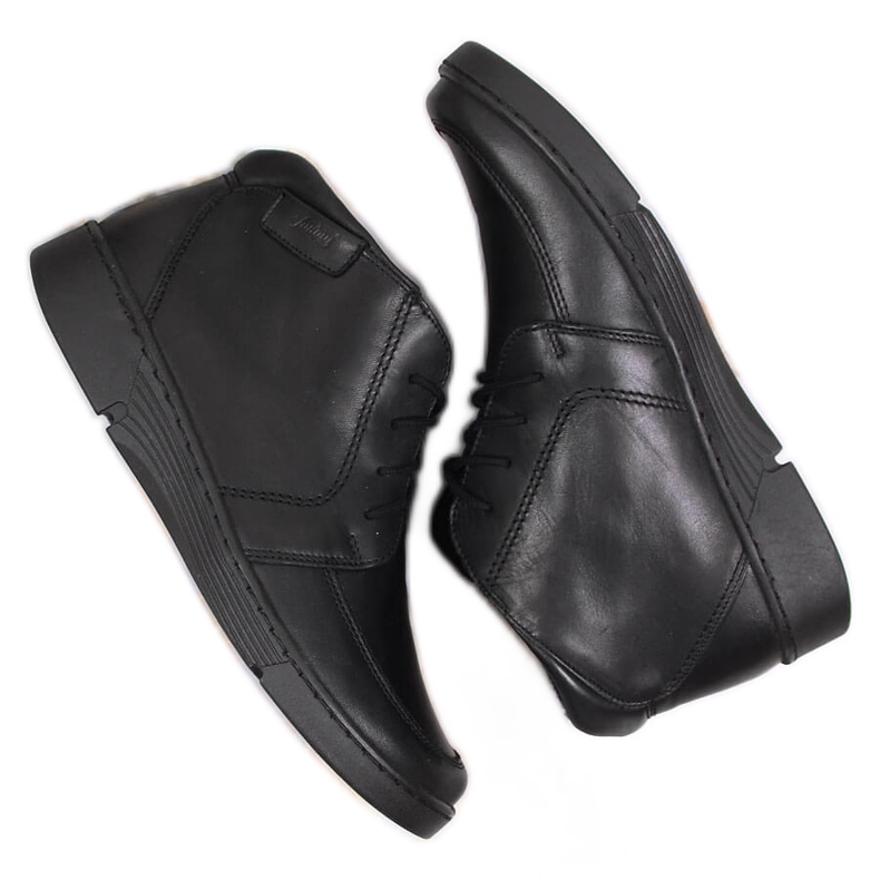 Łukbut Bottes confortables en cuir noir isolées pour femmes Lukbut 675 le noir