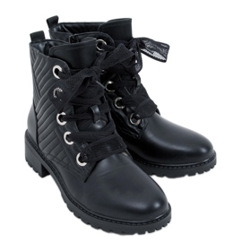 Bottes lacées noires Nagini le noir