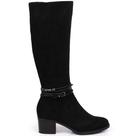 Bottes chaudes daim noir femme Jezzi le noir