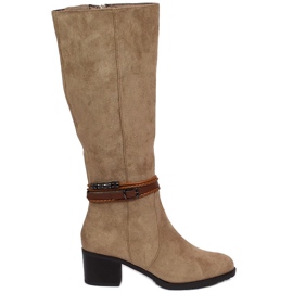 Bottines Jezzi beige daim chaud femme
