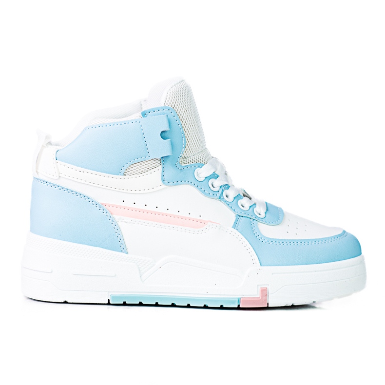 Sneakers Shelovet pour femme à tige haute, blanc et bleu blanche Sneakers Shelovet pour femme à tige haute, blanc et bleu blanche