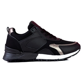 Chaussures de sport pour femmes Shelovet noires en cuir écologique le noir