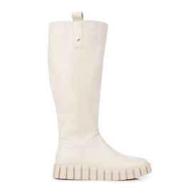 W. Potocki Bottes femme crème sur la plateforme Potocki beige