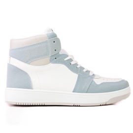 Baskets Shelovet hautes blanches et bleues pour femmes Baskets Shelovet hautes blanches et bleues pour femmes