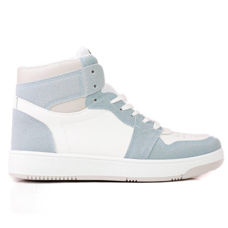 Baskets Shelovet hautes blanches et bleues pour femmes