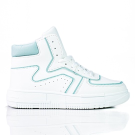 Baskets pour femmes High Shelovet en cuir écologique blanc et vert