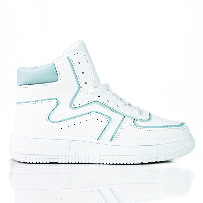 Baskets pour femmes High Shelovet en cuir écologique blanc et vert blanche