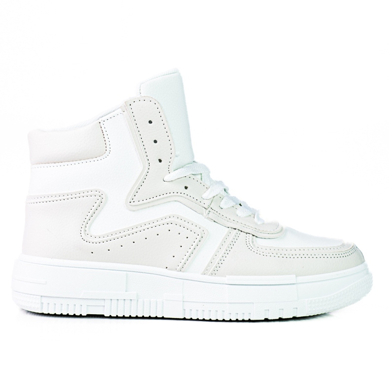 Baskets pour femmes High Shelovet en cuir écologique blanc et gris blanche