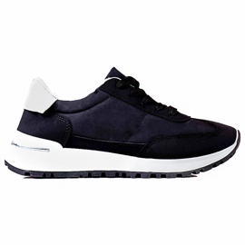 Chaussures de sport confortables en tissu Shelovet pour femmes noir