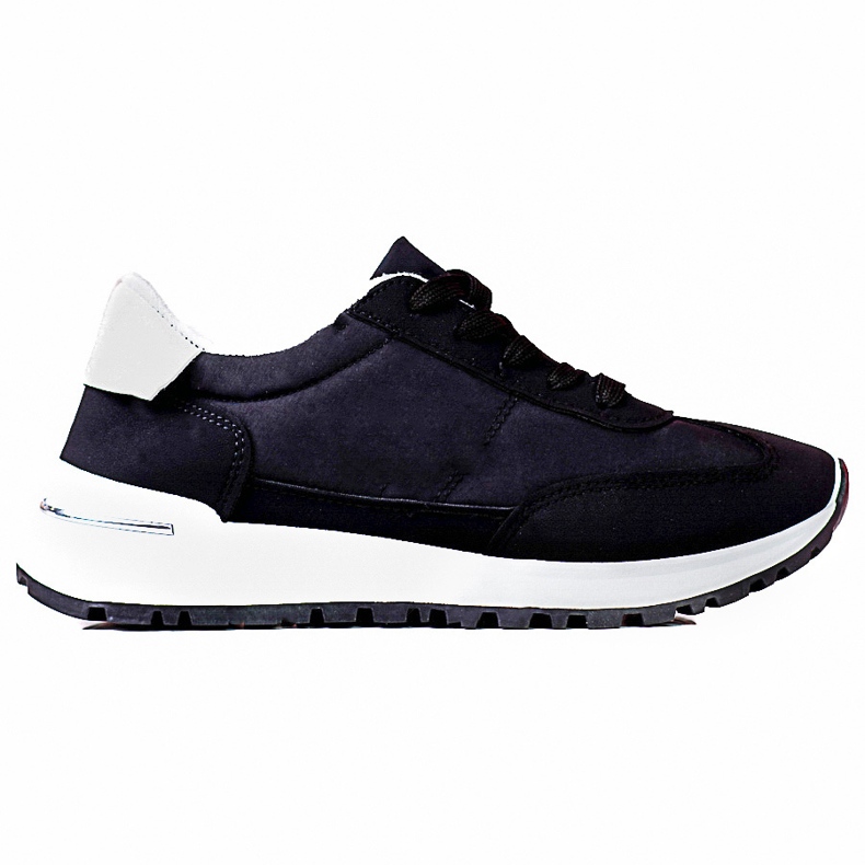 Chaussures de sport confortables en tissu Shelovet pour femmes le noir