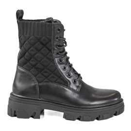 Sacs matelassés femme Shelovet noirs à lacets
