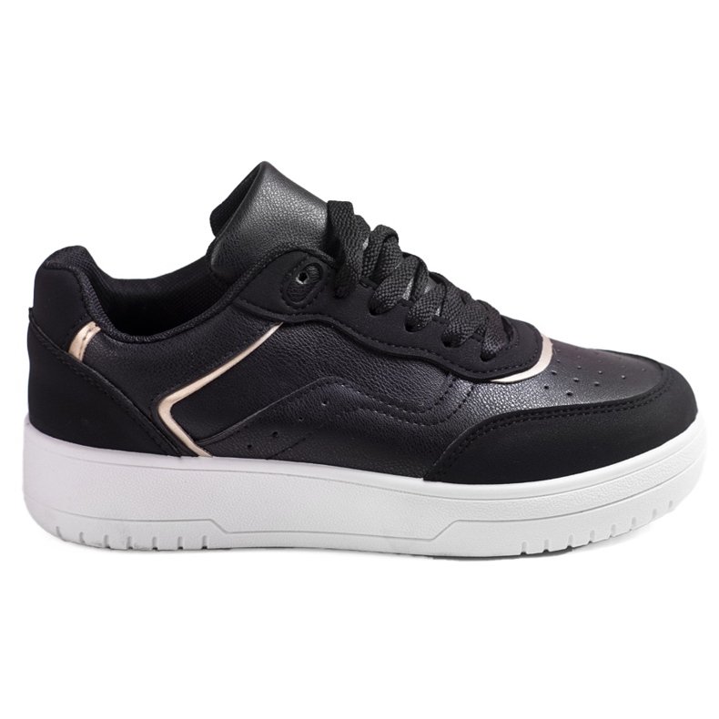 Chaussures de sport pour femmes Shelovet noires sur une plate-forme blanche le noir