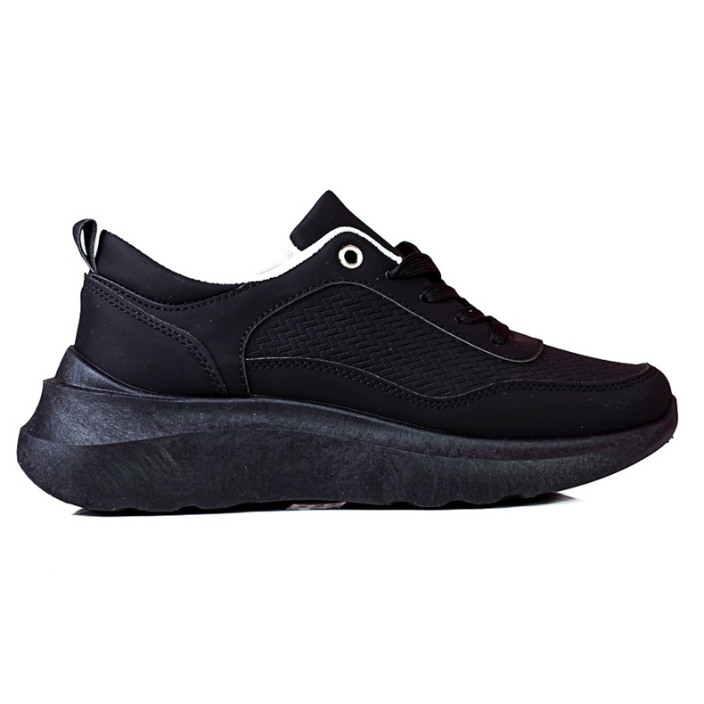 Baskets de sport femme à lacets Shelovet noires le noir