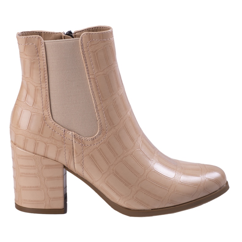 Bottes Jodhpur sur le poteau Shelovet beige avec un motif Bottes Jodhpur sur le poteau Shelovet beige avec un motif