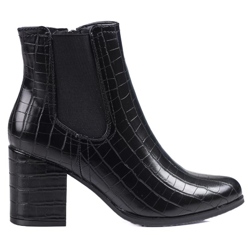 Bottes Jodhpur sur le poteau Shelovet noir avec un motif le noir
