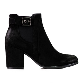 Bottines Chelsea en daim noir pour femme sur le poteau Shelovet