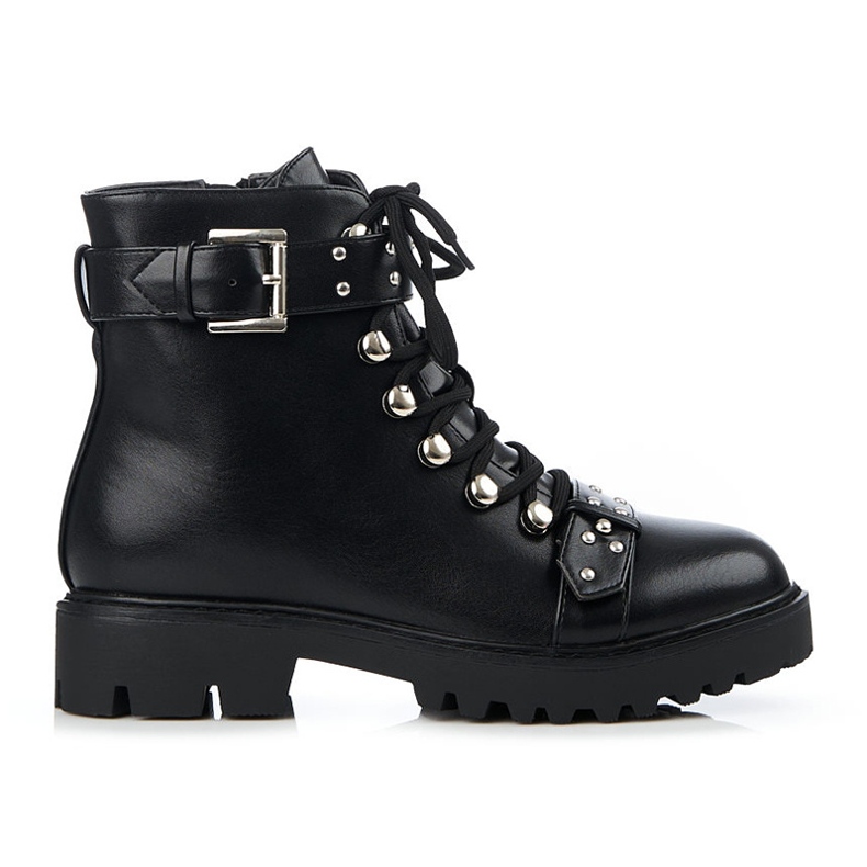 Bottines basses pour femmes Shelovet avec un liseré corset le noir
