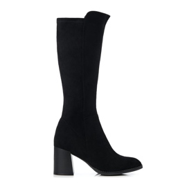 Bottes Shelovet pour femmes noires en daim écologique